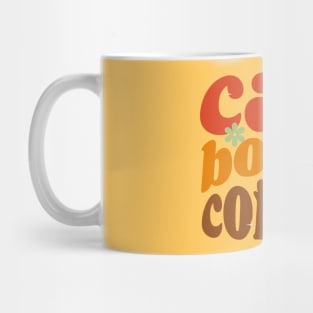 cats books coffee groovy retro Mug